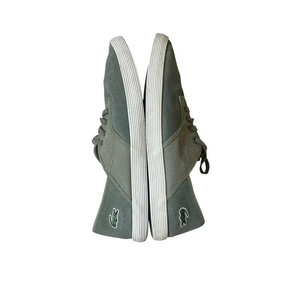 Lacoste Andover CIW Sneakers Men US 9.5 Sage Green Suede Canvas Preppy Old Money